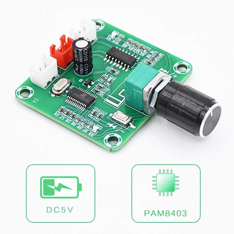 

XH-A158 Bluetooth 5.0 Amplifier Board 5W×2 PAM8403 DC 5V Ultra Clear Stereo Low Power DIY Wireless Speaker Audio Module XH-A158