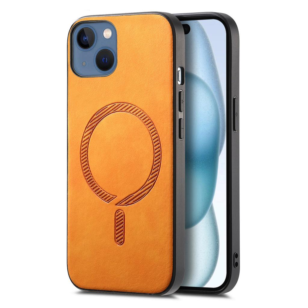 Für iPhone 15 Plus Leder Rückseite Hülle Kompatibel mit MagSafe Hautgefühl Handyhülle