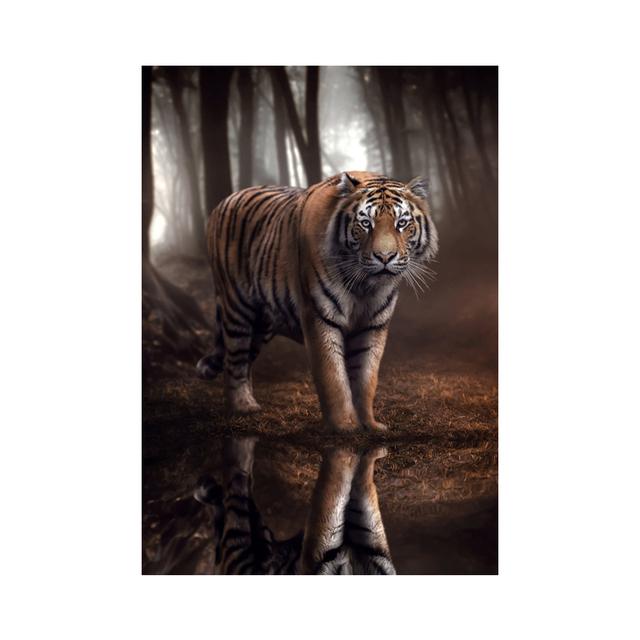 Wild Animal Tiger Forest Landscape Poster Canvas Painting Inspirational Lion Wall Art Prints Picture for Living Room Home Decor No Frame
