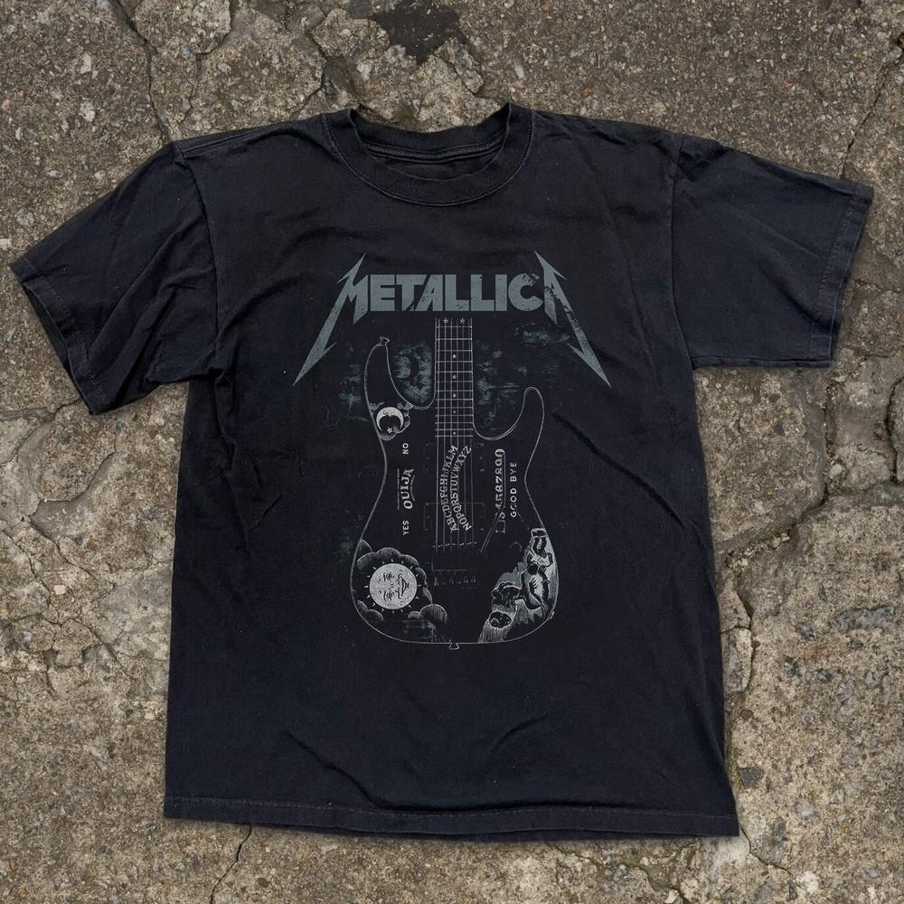Metallica Kirk Hammett Ouija Guitar Мужская Унисекс Черная Футболка Размер S-5XL Унисекс Футболка XL