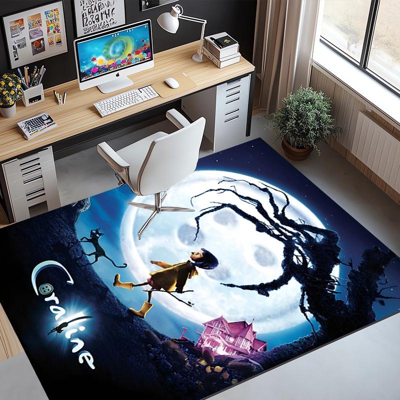 Coraline Pattern Rug, Indoor/Outdoor Mat, for Picnic, Gameroom, Bedroom, Office, Living Room, Home Decor Carpet, Birthday Gift