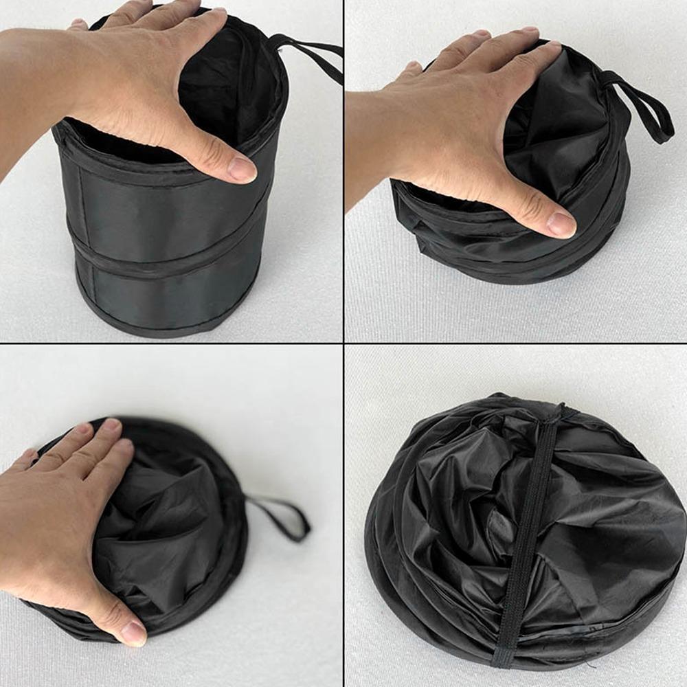 2pcs Hanging Hook Trash Bin Foldable Storage Bucket Universal Car Trash Can  Outdoor