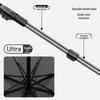 Three-fold Automatic Black UV Protection Umbrella with Double Rib and Wind Resistance for Rain and Shine