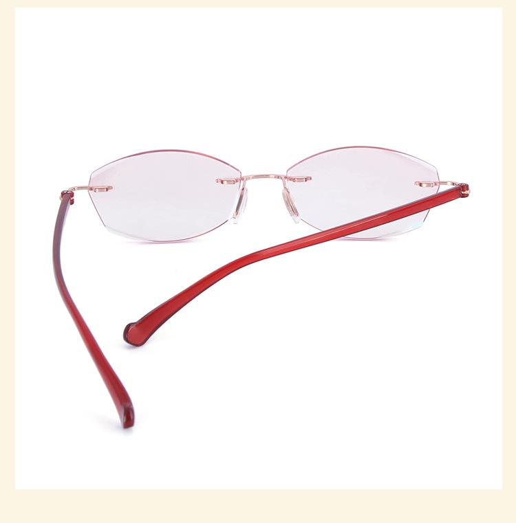 Stylish Retro Frameless Glasses with High-End Diamond Cut Edges and Anti-Blue Light for Women