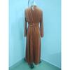 Fall Winter Women's Velvet Long Sleeve Midi Dress High Waist Slimming Elegant Large Swing Dress