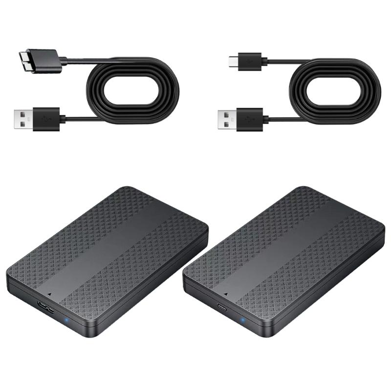 Portable 2.5inch SATAs Hard Drive Enclosure for SSDs HDDs No Screw Design ABS Construction