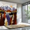 Autumn Mountain Lake Bath Curtain - Colorful Forest & Snowy Peaks, Waterproof Home Decor Adds Scenic Beauty To Your Bathroom