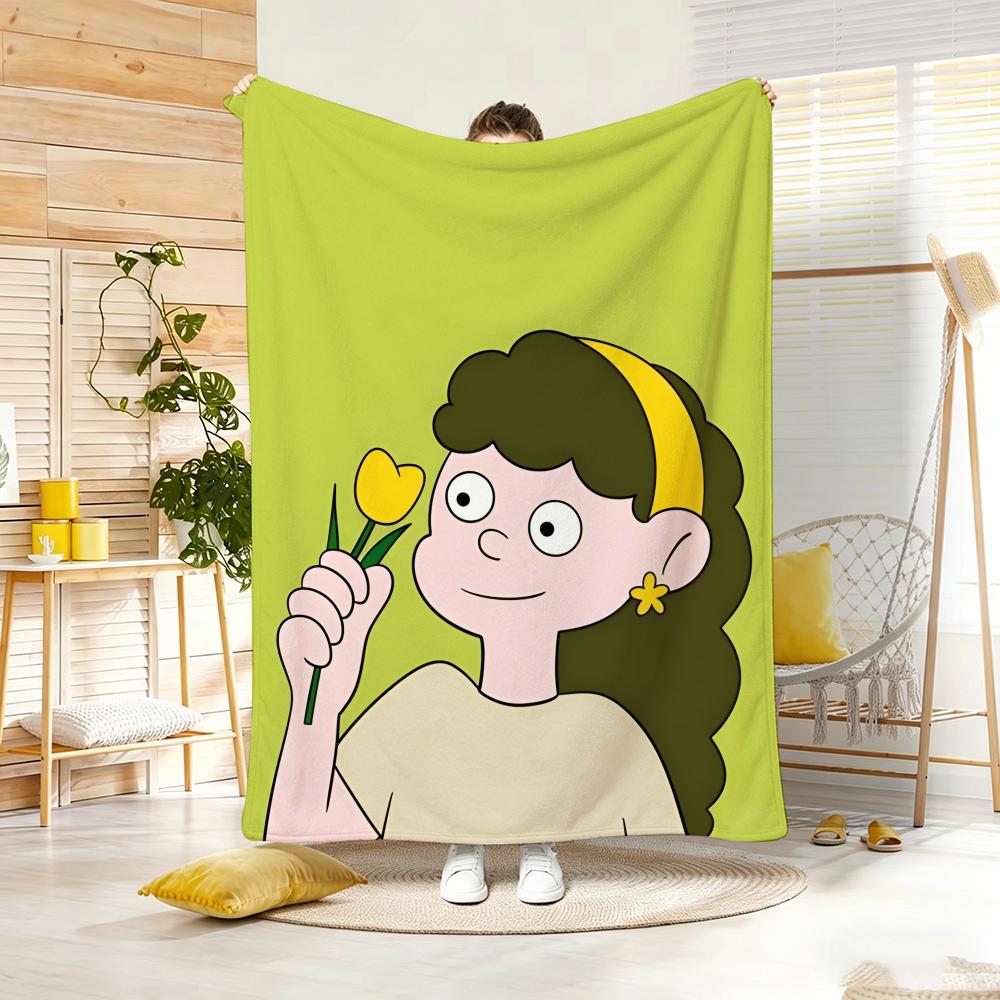 Art Illustration P-Pop Art Character Throw Lightweight 240G Flannel Blanket Soft Skin-Friendly For Summer Cooling