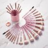 18-teiliges Glitzer-Kristallgriff-Make-up-Pinselset mit weichen Borsten, Foundation-Pinsel, mit Kosmetiktasche