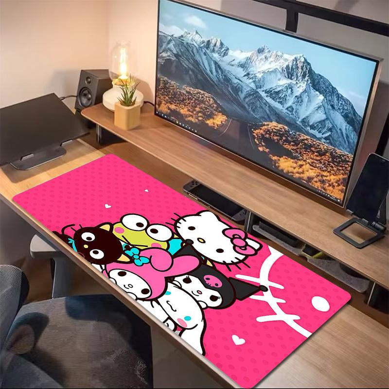 Hello Kitty And Friends Print Cushion Non-slip Laptop Tablet Big Mousepad XXL Mat Mini PC Playmat With Lock edge