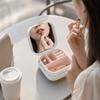 Portable Jewelry Box with Compartment Box with Mirror Small Desktop Organizer  Makeup