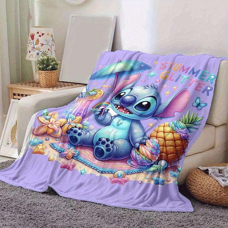 1pc Cute Stitch Printing Blanket - Soft, All-Season Throw for Living Room, Bedroom,Personalized Gift with Adorable Cartoon Design