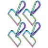 4pcs Carabiner Keychain 38mm 1.5in Sturdy Metal Structure Large Rotating Eyelet Attractive Decorative Clip for Crafts