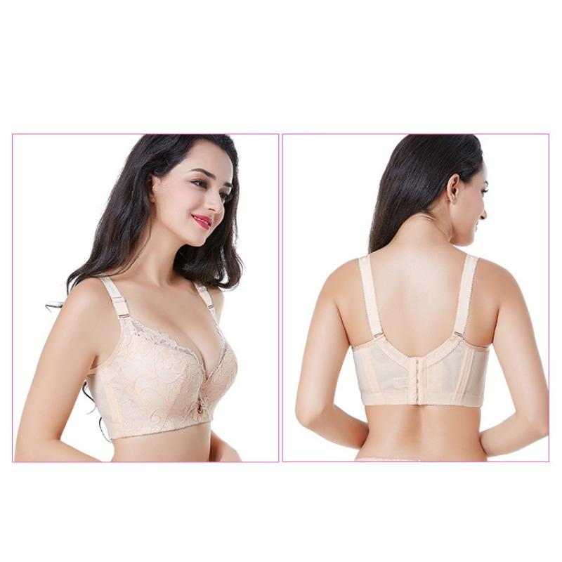 Large Size Bra, Lace, Breathable, Gathered and Adjustable Women's Underwear, with A Thin Bra for The Collection of Side Breasts