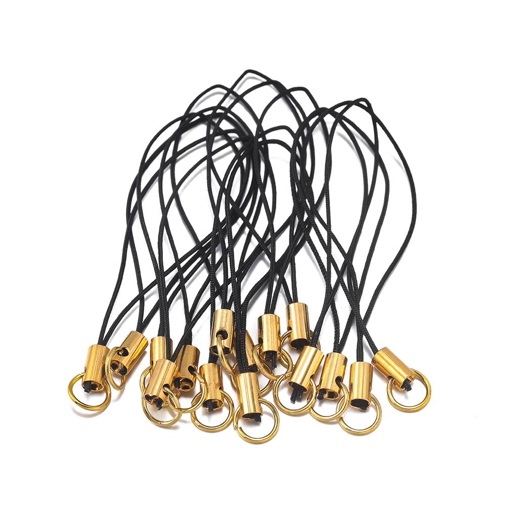 

20/50pcs Polyester Colorful Strap Charm Cords With Connecting Ring for Keychains Phone Lanyard Keychain Durable Jewelry Cords 20pcs чёрный