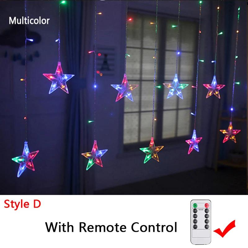 Christmas Decor String Garland Curtain Light LED for Wedding Home Christmas Tree Ornament 2024 Navidad Xmas Gift 2025 New Year