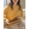 Gentle Design Style Candy Color Round Neck Pullover Sweater Women's Soft Waxy Round Neck Loose Thick Warm Top Trendy Girl