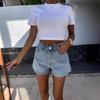2024 Summer Street Fashion Women's Embellished Denim Shorts