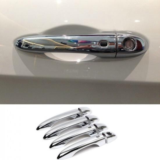 For Jeep Cherokee 2014- Chrome Door Handle Cover Trim w/ Keyless Smart