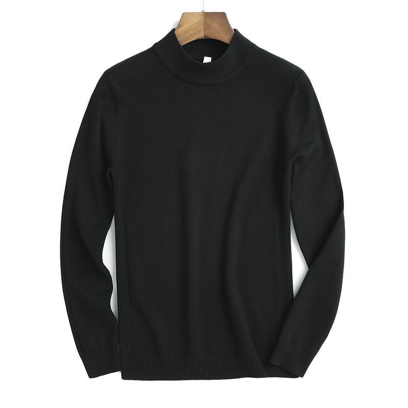 Autumn and Winter High Quality Men's Sweater Sweater Men's Pullover Half High Collar Soft and Warm Knitted Sweater