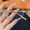 Rimless Reading Glasses Gold Frame Retro Business Eyewear Flexible Lightweight Optical Spectacles For Computer Anti FatigueWomen