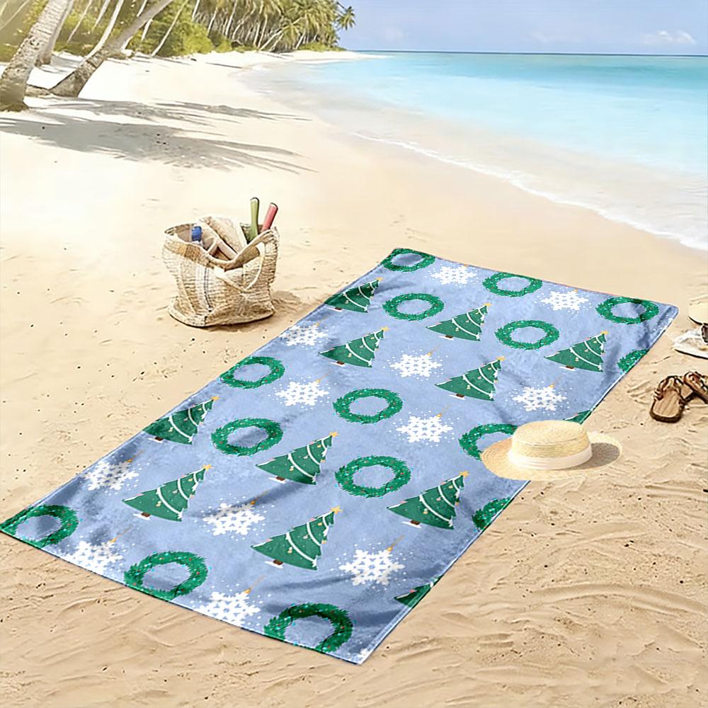 Festive winter wonderland dreams Print beach towel, quick drying, suitable for travel, outdoor sports, jogging, the beach and swimming, gift