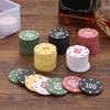 100Pcs Casino Poker Chip with Case Roulettes Game Bingo Chip Plastic Counting Counters Poker Chip Kids Teaching Reward