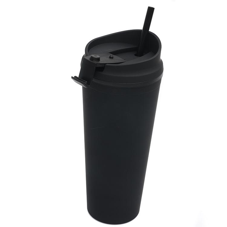 24oz Colorful Double Layer Plastic Fitness Mug Large Capacity Straw Outdoor Mug Gift Cup with Lid ,wholesale Custom