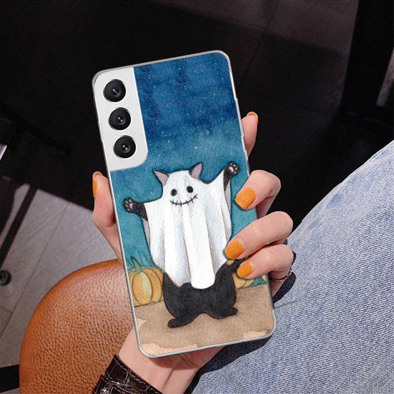 Cute Cartoon Lucky Cats Phone Case For Samsung Galaxy S24 S25 Edge S26 Ultra S23 S22 S21 Plus S20 FE + Personalized Print Cover
