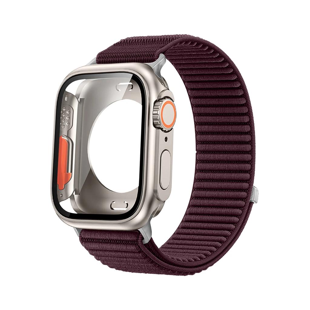 Armband+Hülle Für Apple Watch S11 10 9 8 7 6 5 4 Nylon Sportband Glas+Vollständige Abdeckung Bumper Für Iwatch 46 45 44 40 41mm Armband