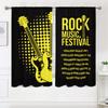 2 Pieces, Rock Music Party Bass Guitar Curtains - Semi Blackout - Suitable for Living Room, Bedroom, Kitchen, Home Decoration