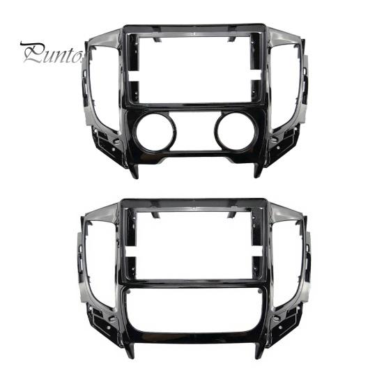 Replacement Head Unit Trim Panel 9 Inch Car Radio Fascia Frame for TRITON 2015, Navigation Vehicle Interior Modification Manual/Auto AC, Stereo