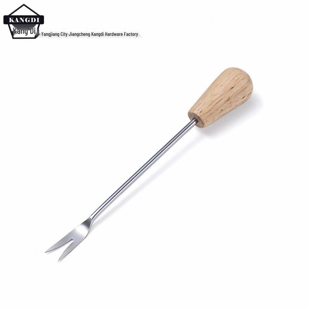 Xiaohongshu Japanese Style Mini Fruit Fork with Beech Wood Handle and Stainless Steel