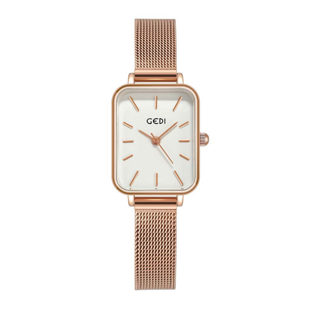 Small Square Plate Simple Temperament Ultra-Thin Quartz Stainless Steel Waterproof Mesh Belt Women'S Student Watch