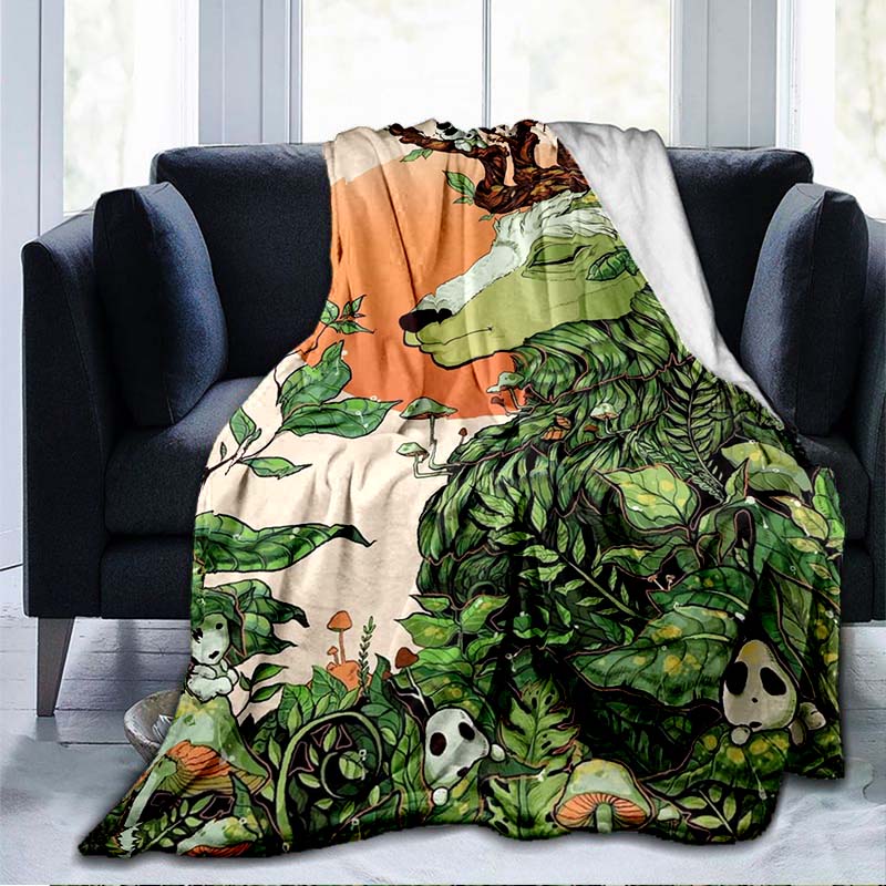 Hayao Miyazaki Works Japan Anime Soft Flannel Blanket Spirited Away Throw Blanket Rug Piece Sofa Bed Knee Blankets Boys Girls