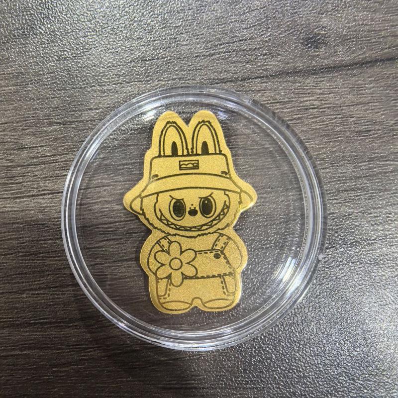 Kuromi KT Cat My Melody Labubu 20mg Gold Foil Phone Sticker - Cartoon Style Hot Seller
