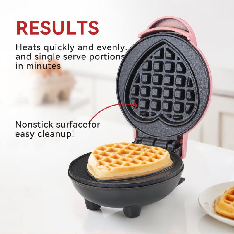 Cross-Heart Waffle Maker: Mini Breakfast & Light Meal Toaster
