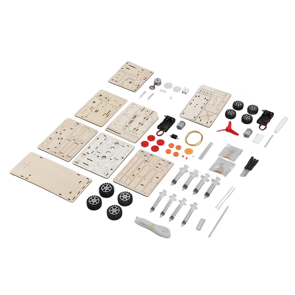 4 Sets 3D Wooden Puzzle Excavator Hand Generator Electric Tank Vehicle Toy Set Kit for Kids