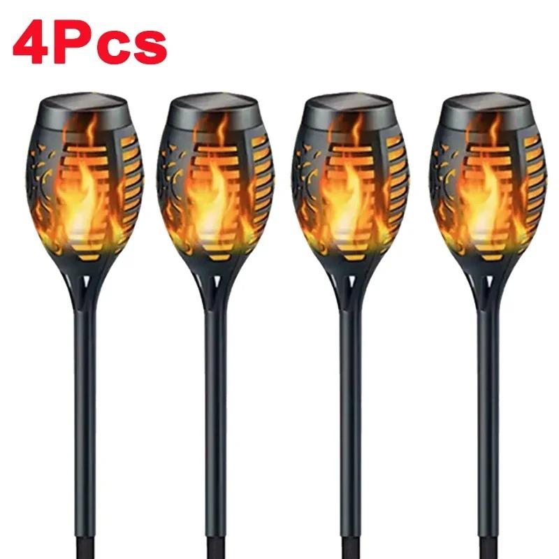 1-12PCS Solar Flame Torch Light Flickering Light12 LED Waterproof Outdoor Lawn Yard Garden Patio Pathway Lamp Saving Auto On/Off