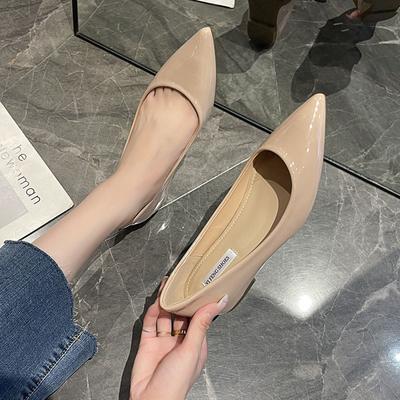 Französisch sexy spitze Zehenpartie Innenhöhe erhöht cm flacher Ausschnitt Damenschuhe vielseitiges Temperament Zehennaht Einzelne Schuhe Damen Pendeln Mode
