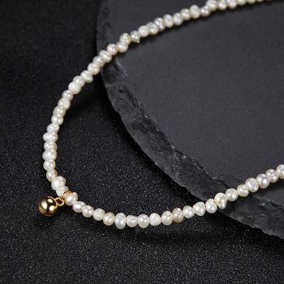 Collar con Colgante de Perla de Agua Dulce Natural Plata de Ley S925 Moda Femenina Cadena Versátil de Clavícula de Lujo Ligero