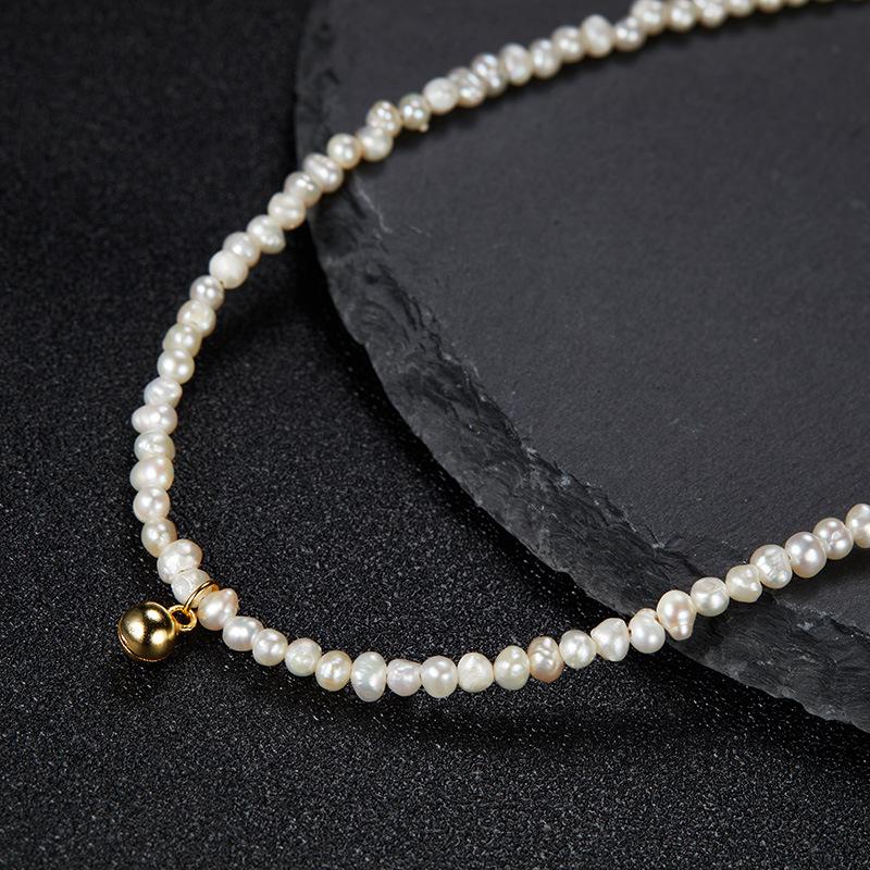 Natural Freshwater Pearl S925 Sterling Silver Necklace Pendant Women'S Fashion Light Luxury Versatile Collarbone Chain