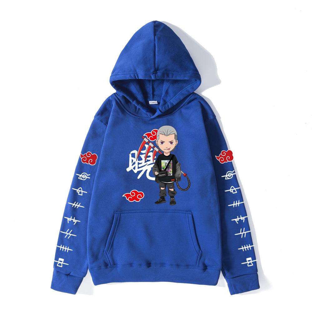 Autumn Winter Naruto Akatsuki Character Printed Hoodies Fashionable Casual Warm Sports Long Sleeved Men's and Women's Unisex Hooded Sweatshirts