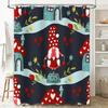 Vintage Mushroom Pattern Shower Curtain Waterproof Fabric Bathroom Decor Home Decoration Red White Blue Green Yellow Flower Desi