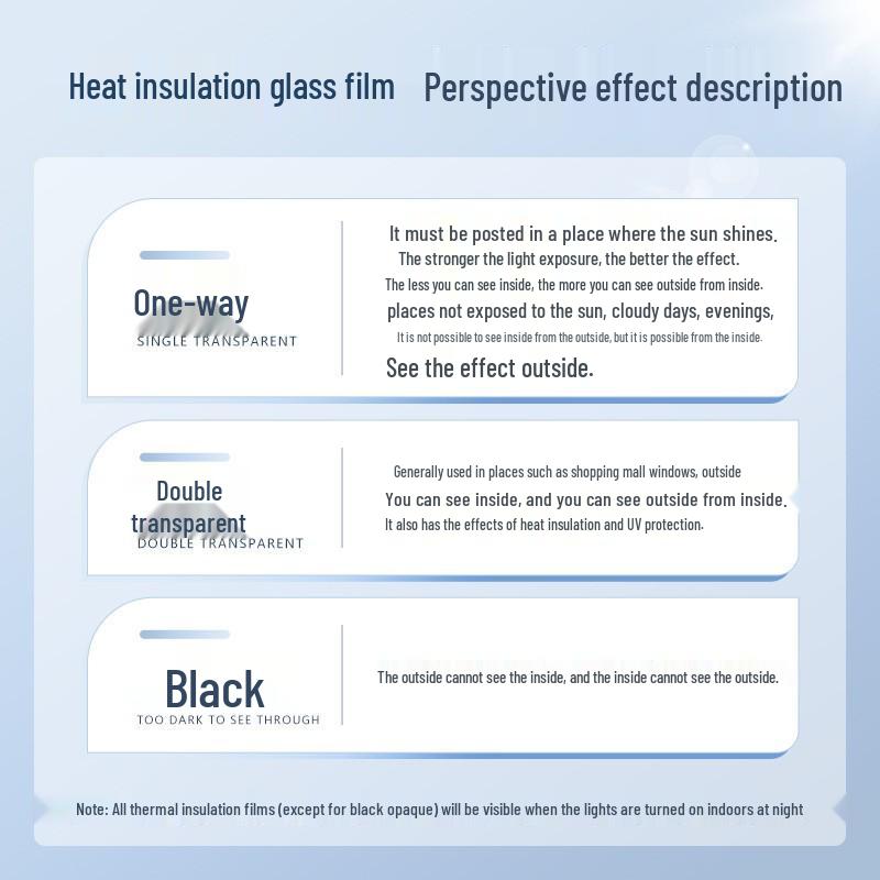 Electrostatic Heat Insulation Solar Privacy Window Film