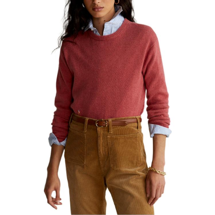 Polo Ralph Lauren SS23 Solid Color Crew Neck Sweater Women Sweater Red WMPOSWENC020124-600