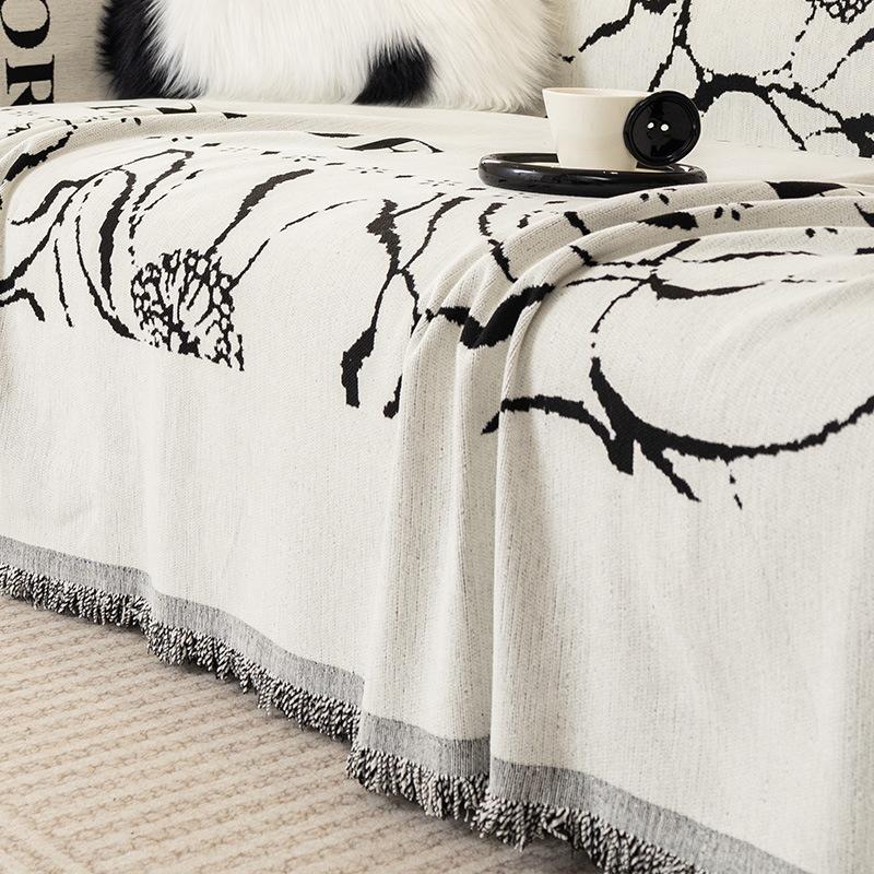 Chenille Nordic Style Sofa Cushion Cover Towel Cloth Four Seasons Universal Double-Sided Available Armrest Backrest Sofa Protection Set
