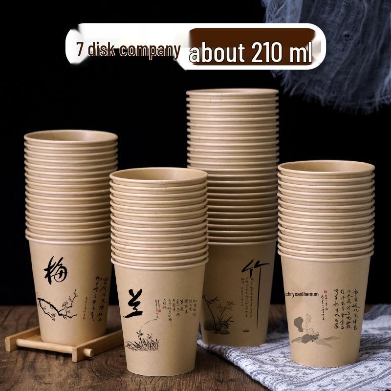 100 Copos de Papel Descartáveis Espessos para Bebidas Quentes e Frias, Uso no Escritório ou em Casa