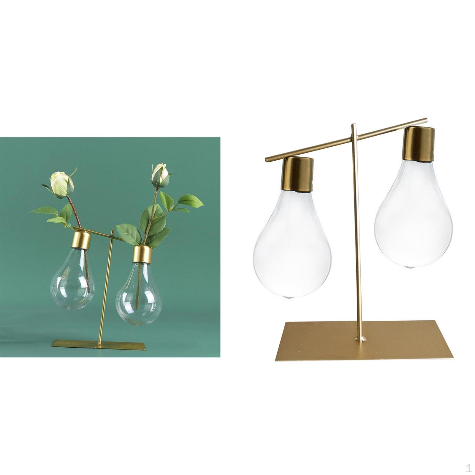 Vase Plastic Bulb Flower Pot Transparent for Double Bulb
