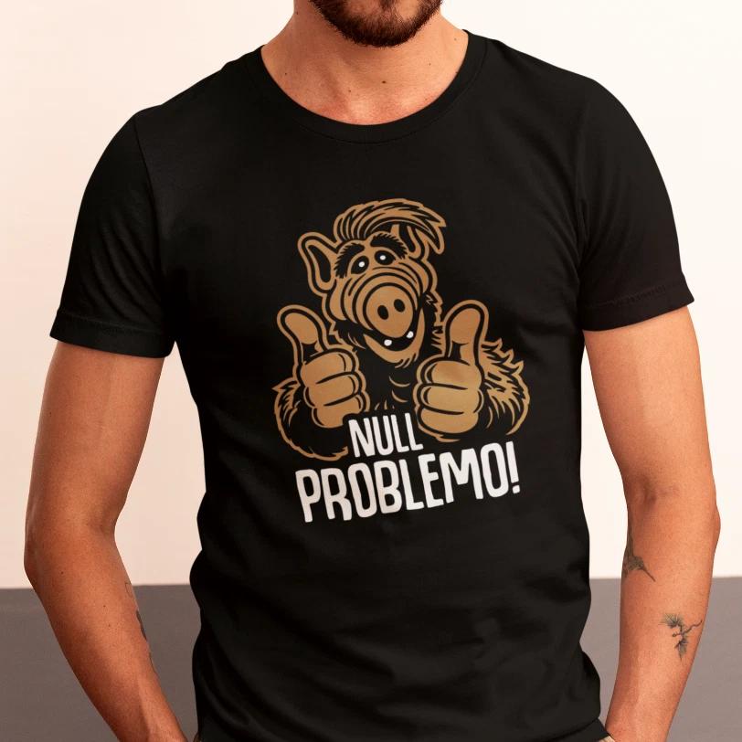 Men s and Women s T-shirts Null Problem Retro 80s Cult UFO Alien Said Comedy Funny Fun M